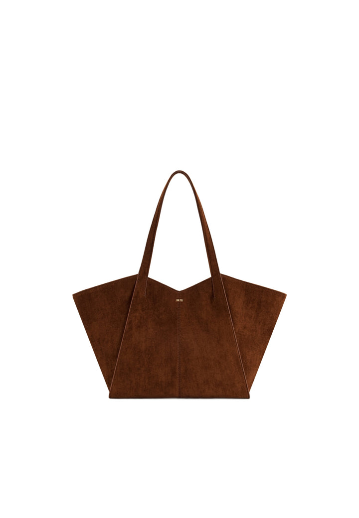 Cabas JW PEI Kiana marron foncé — vue de face, en daim