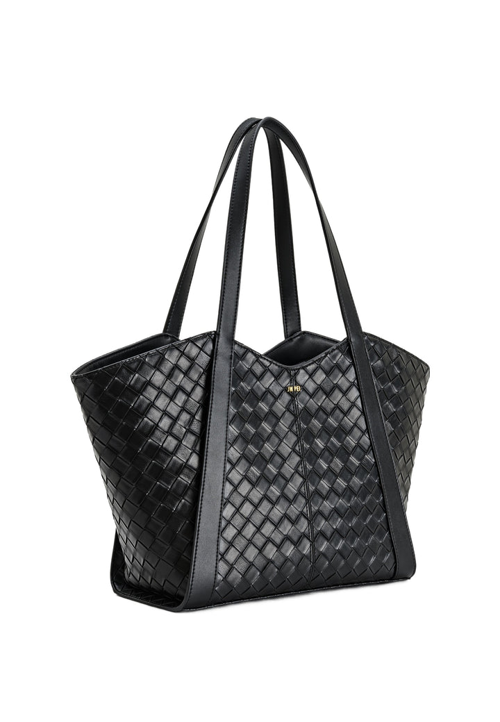 JW PEI Cabas Kiana Large Tressé Black — vue de côté