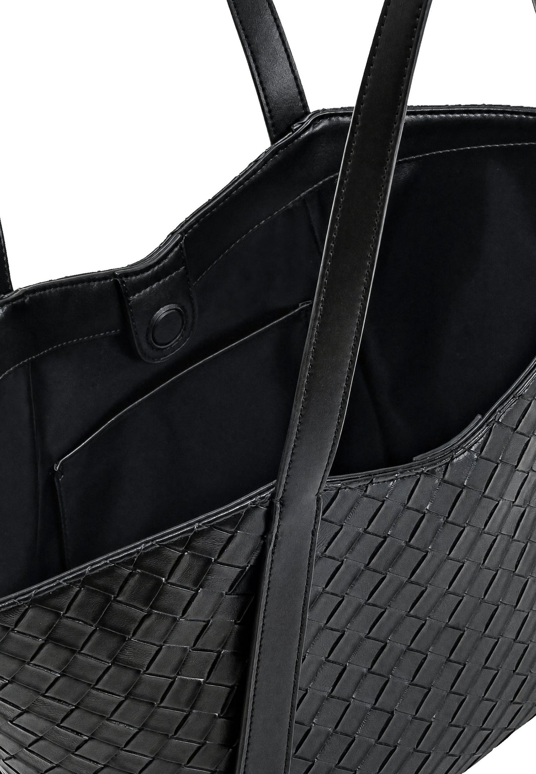 JW PEI Cabas Kiana Large Tressé Black — vue intérieure