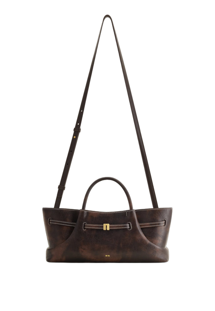 JW PEI Cabas Maeve Breloque Teckel Deep Coffee, vue de côté
