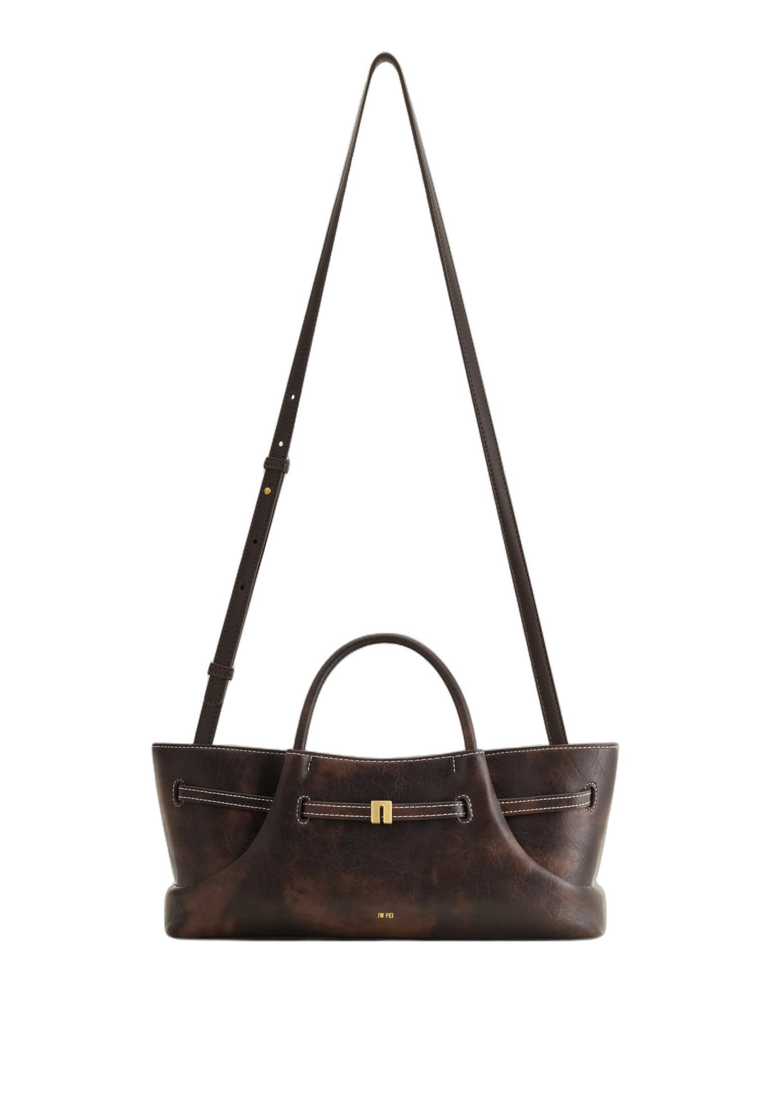 JW PEI Cabas Maeve Breloque Teckel Deep Coffee, vue de côté
