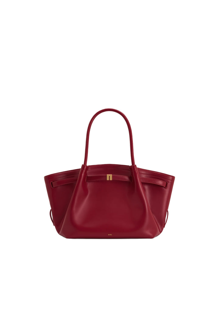 Cabas JW PEI Hana Claret, porté main, avec fermeture magnétique dorée et logo discret