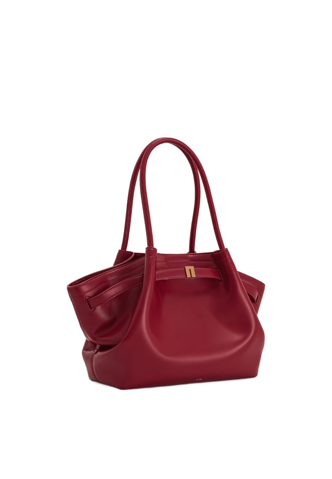 Cabas JW PEI Hana Claret en simili cuir rouge, porté à la main, avec une fermeture magnétique dorée.