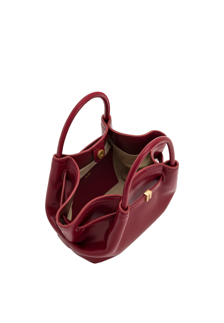 Cabas JW PEI Hana Claret, vue intérieure montrant le logo JW PEI et la doublure en polyester.