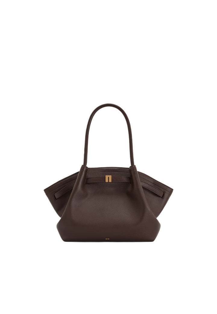 Cabas JW PEI Hana marron foncé — vue de face, simili cuir grainé