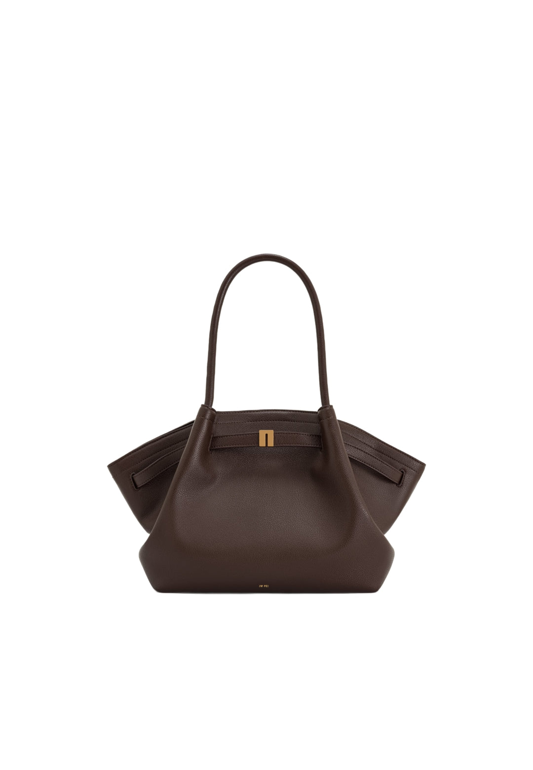 Cabas JW PEI Hana marron foncé — vue de face, simili cuir grainé