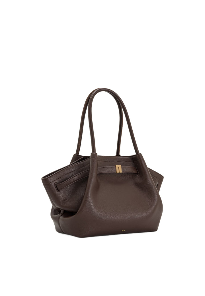 Cabas JW PEI Hana marron foncé en simili cuir, porté main ou épaule, avec fermeture magnétique.