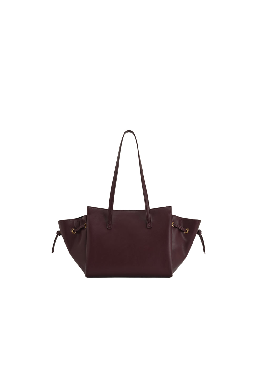Cabas JW PEI Linda Deep Burgundy porté main ou épaule, vue 3/4 avant