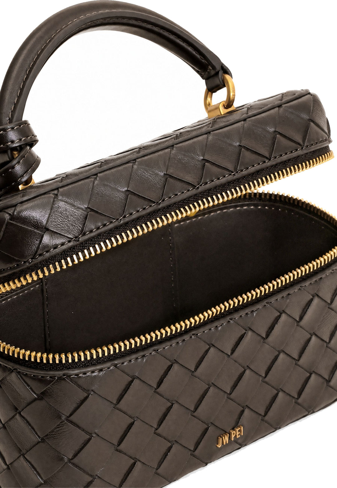 JW PEI Sac à main Cleo Tressé Dark Brown — vue intérieure