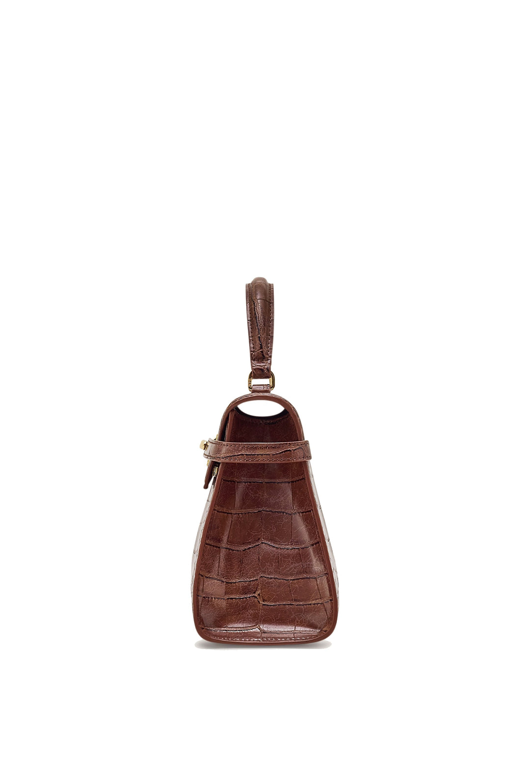 JW PEI Sac à main Elise Large Croco Chestnut Brown — vue de côté