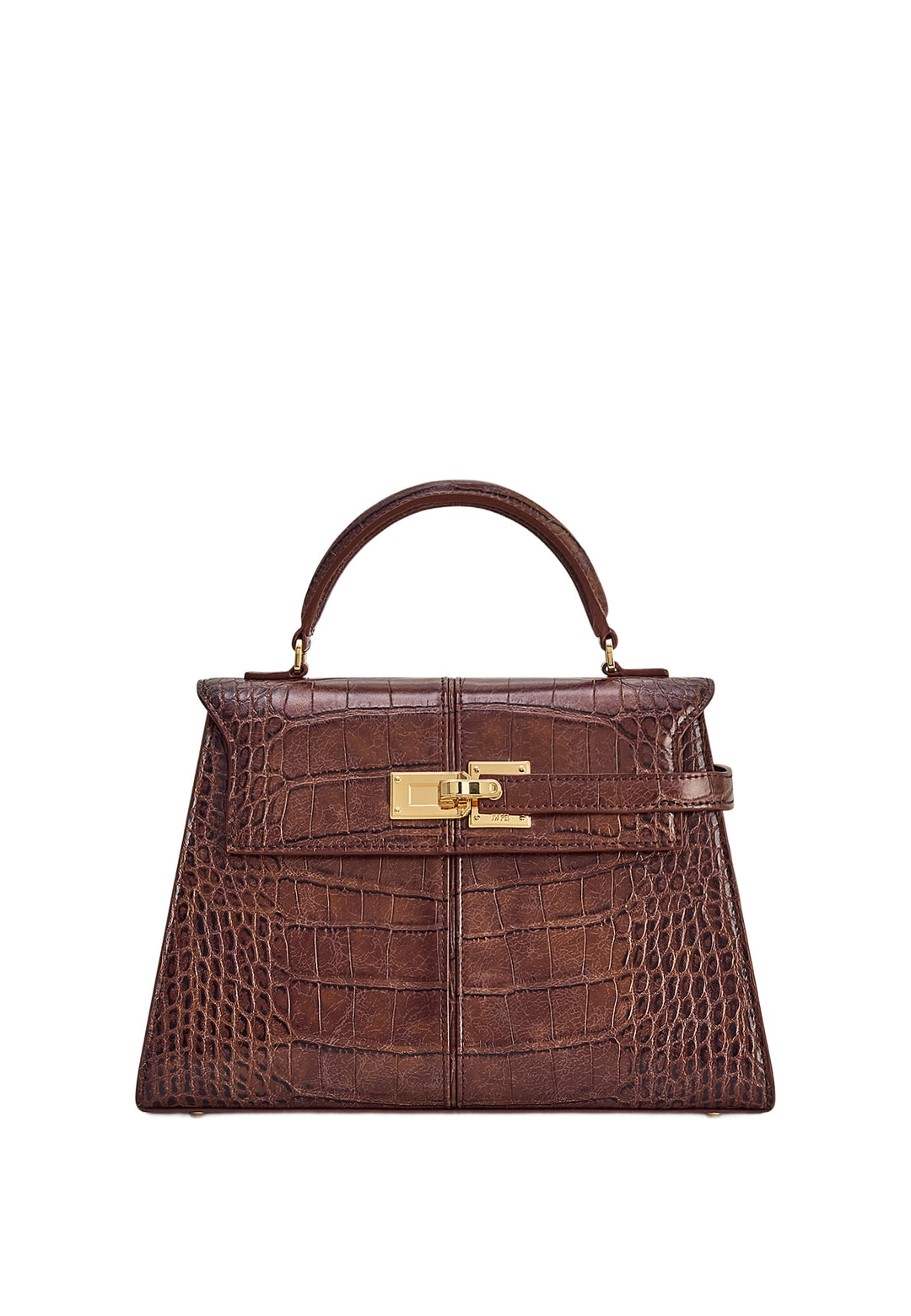 JW PEI Sac à main Elise Large Croco Chestnut Brown — vue de face