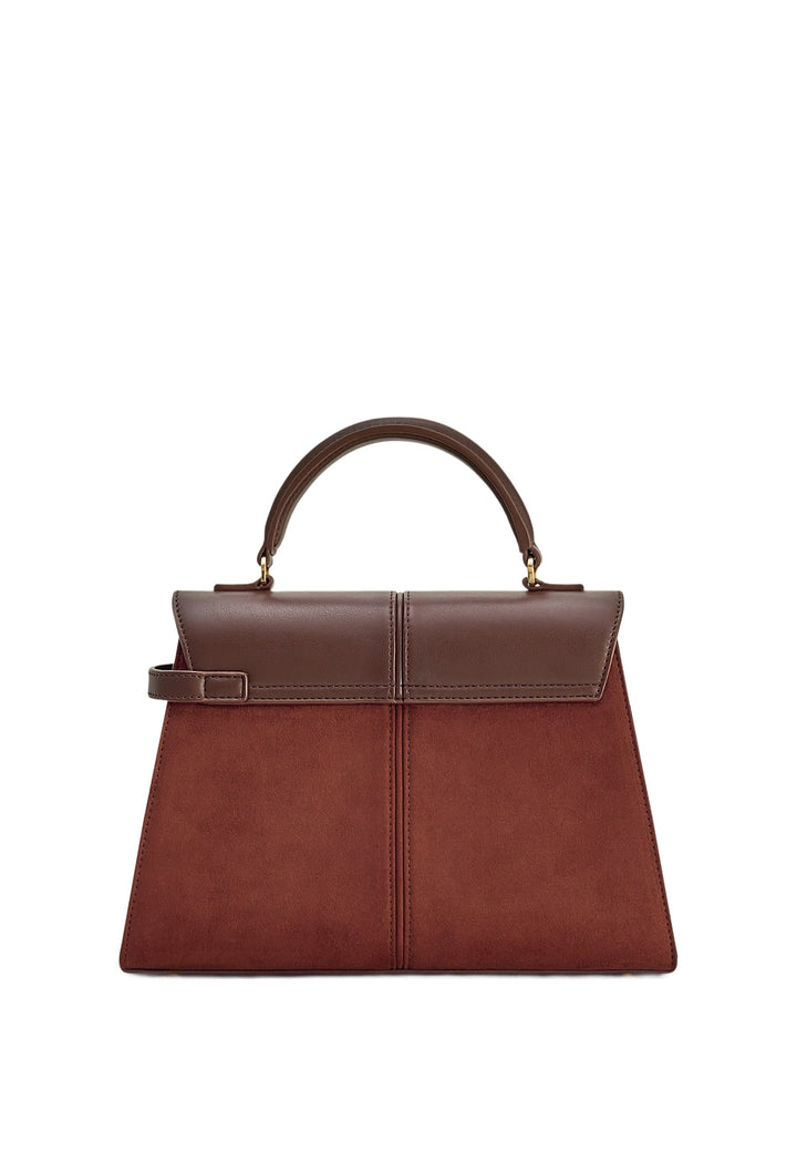 JW PEI Sac à main Elise Large Faux Suede Mocha Brown — vue de dos