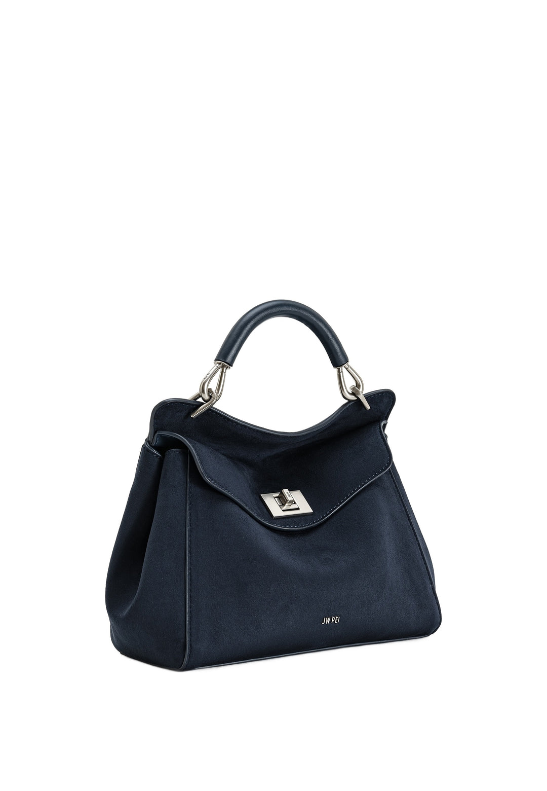 JW PEI Sac à main Lucia Faux Suede Navy Blue — vue de côté
