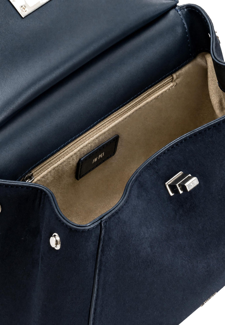 JW PEI Sac à main Lucia Faux Suede Navy Blue — vue intérieure