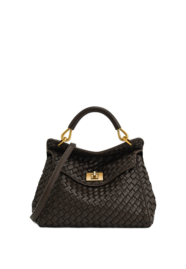 JW PEI Sac à main Lucia Tressé Dark Brown — vue de face