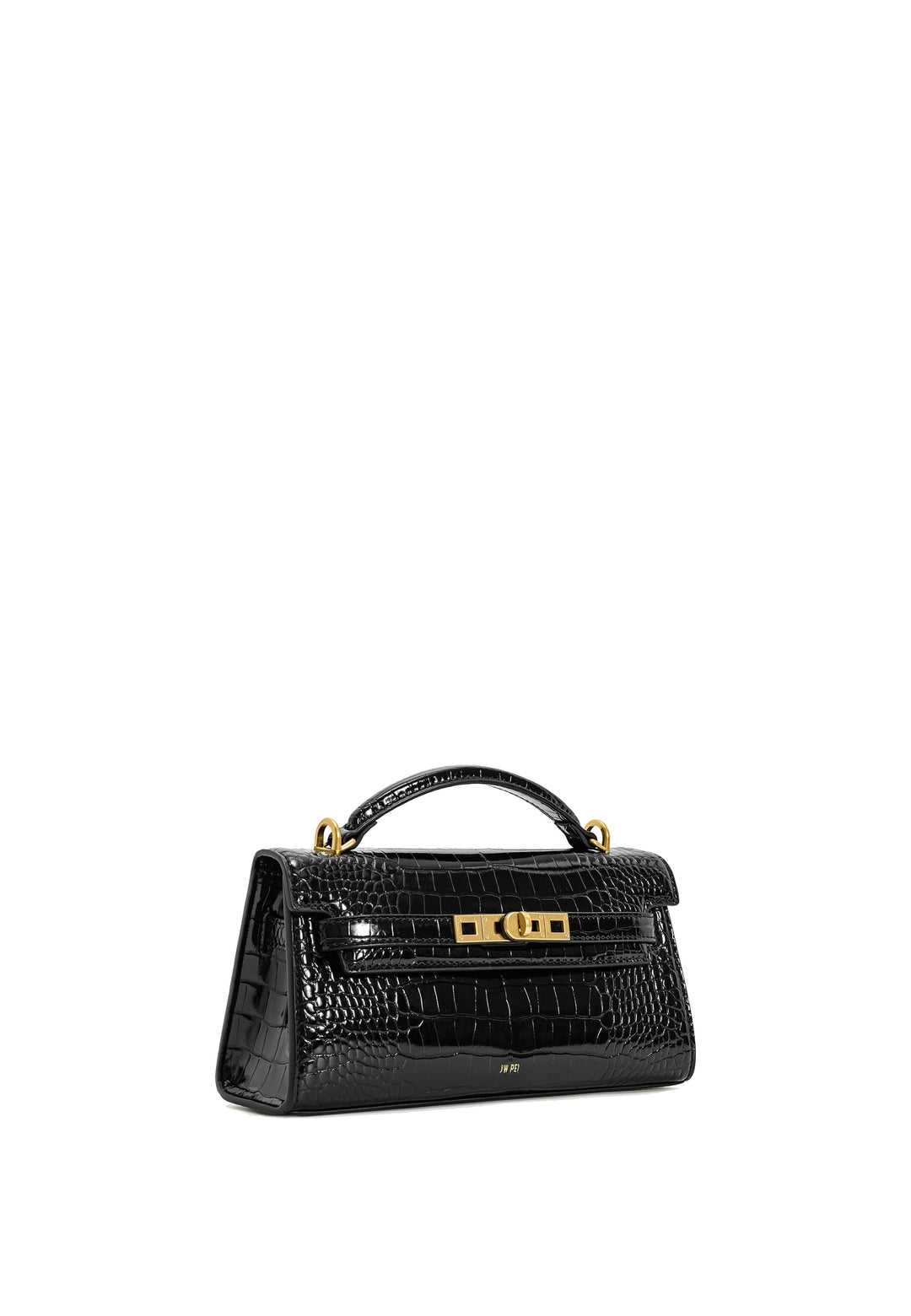 JW PEI Sac à main Noor Black Croc — vue de côté