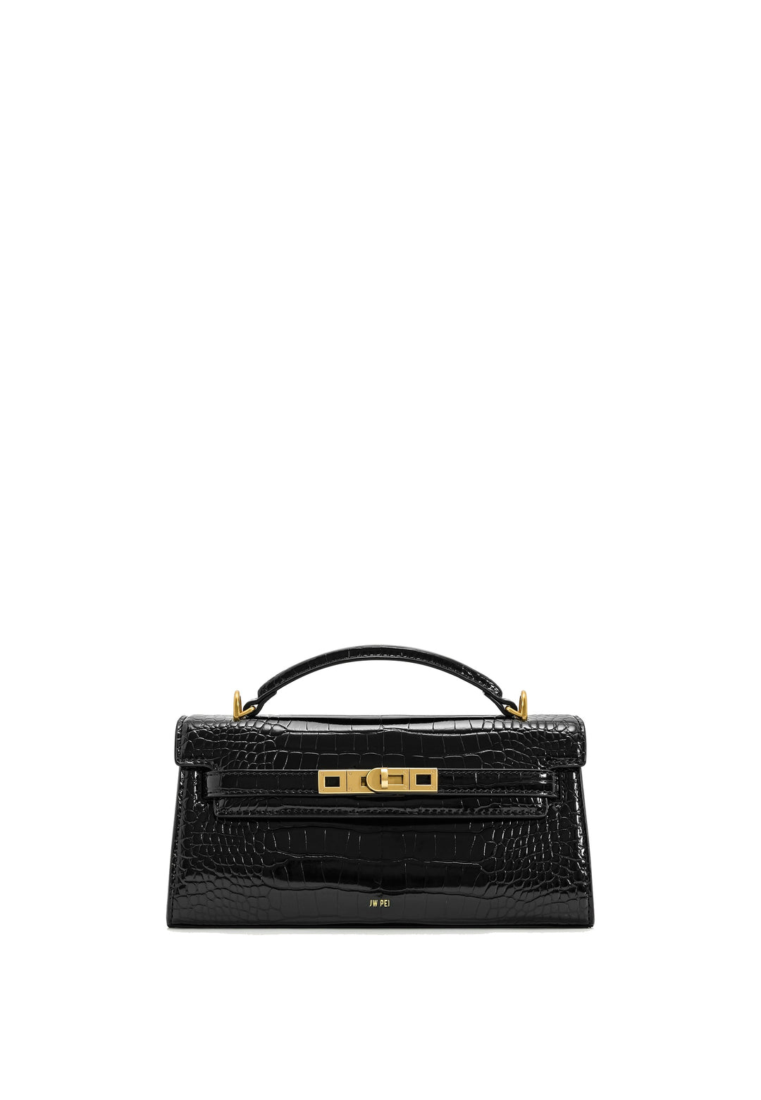 JW PEI Sac à main Noor Black Croc — vue de face