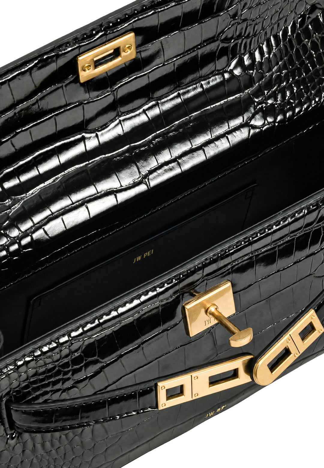 JW PEI Sac à main Noor Black Croc — vue intérieure