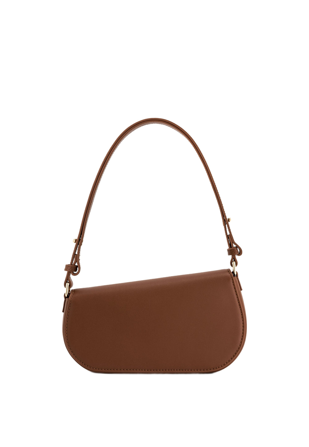 Sac bandoulière JW PEI Addisyn marron en simili cuir, porté épaule, vue 3/4