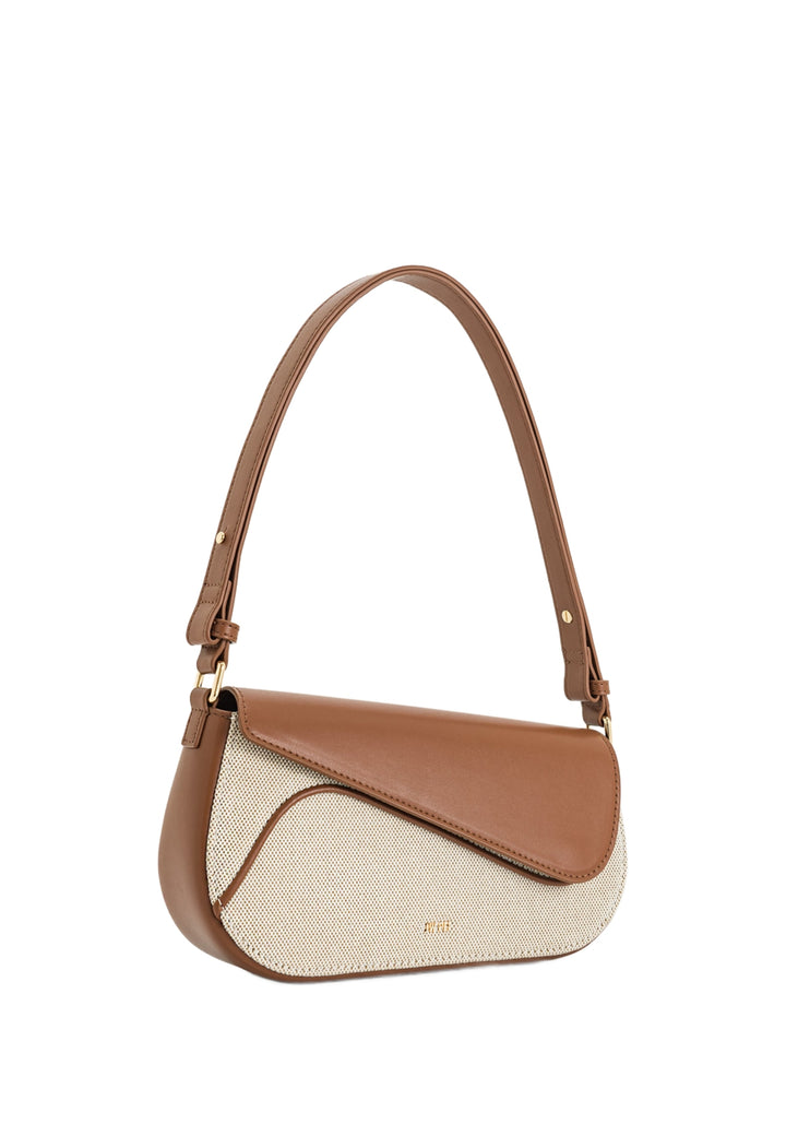 Sac bandoulière JW PEI Addisyn marron en toile et cuir — vue latérale