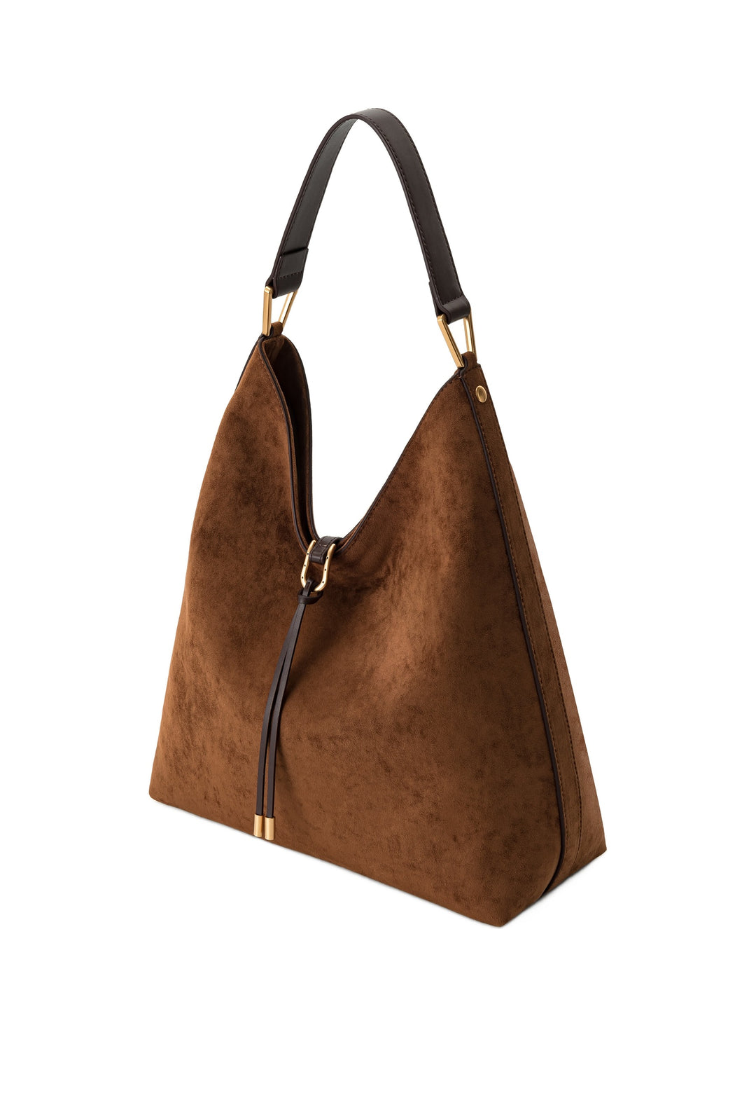 JW PEI Sac Bandoulière Aria Faux Suede Brown — vue de côté