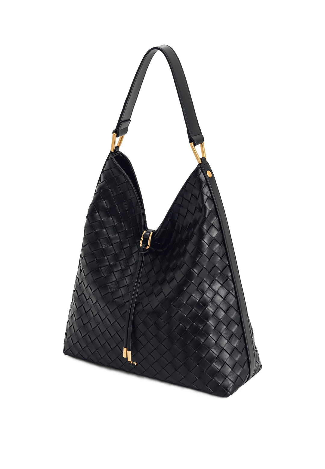 JW PEI Sac Bandoulière Aria Tressé Black — vue de côté