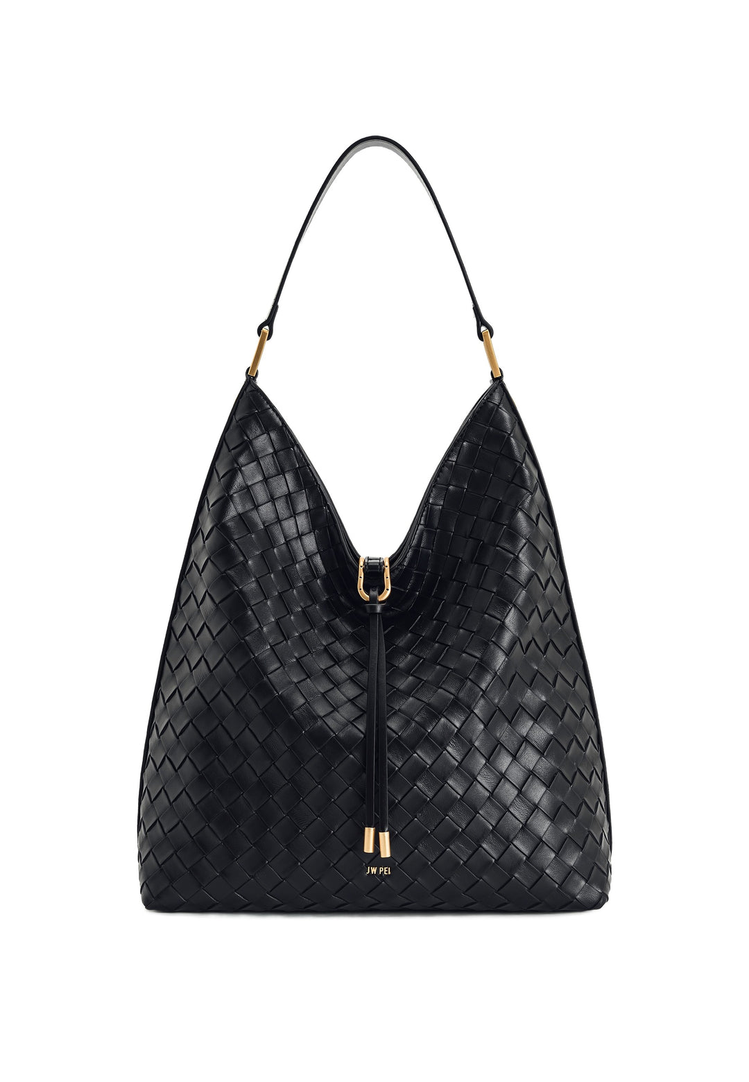 JW PEI Sac Bandoulière Aria Tressé Black — vue de face