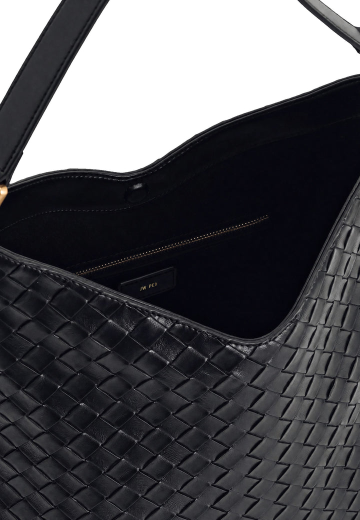 JW PEI Sac Bandoulière Aria Tressé Black — vue intérieure