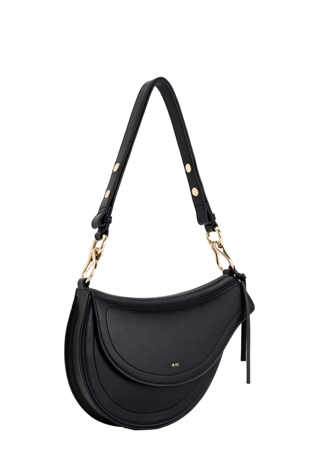 Sac bandoulière JW PEI Ashile noir en simili cuir avec détails dorés et bandoulière réglable