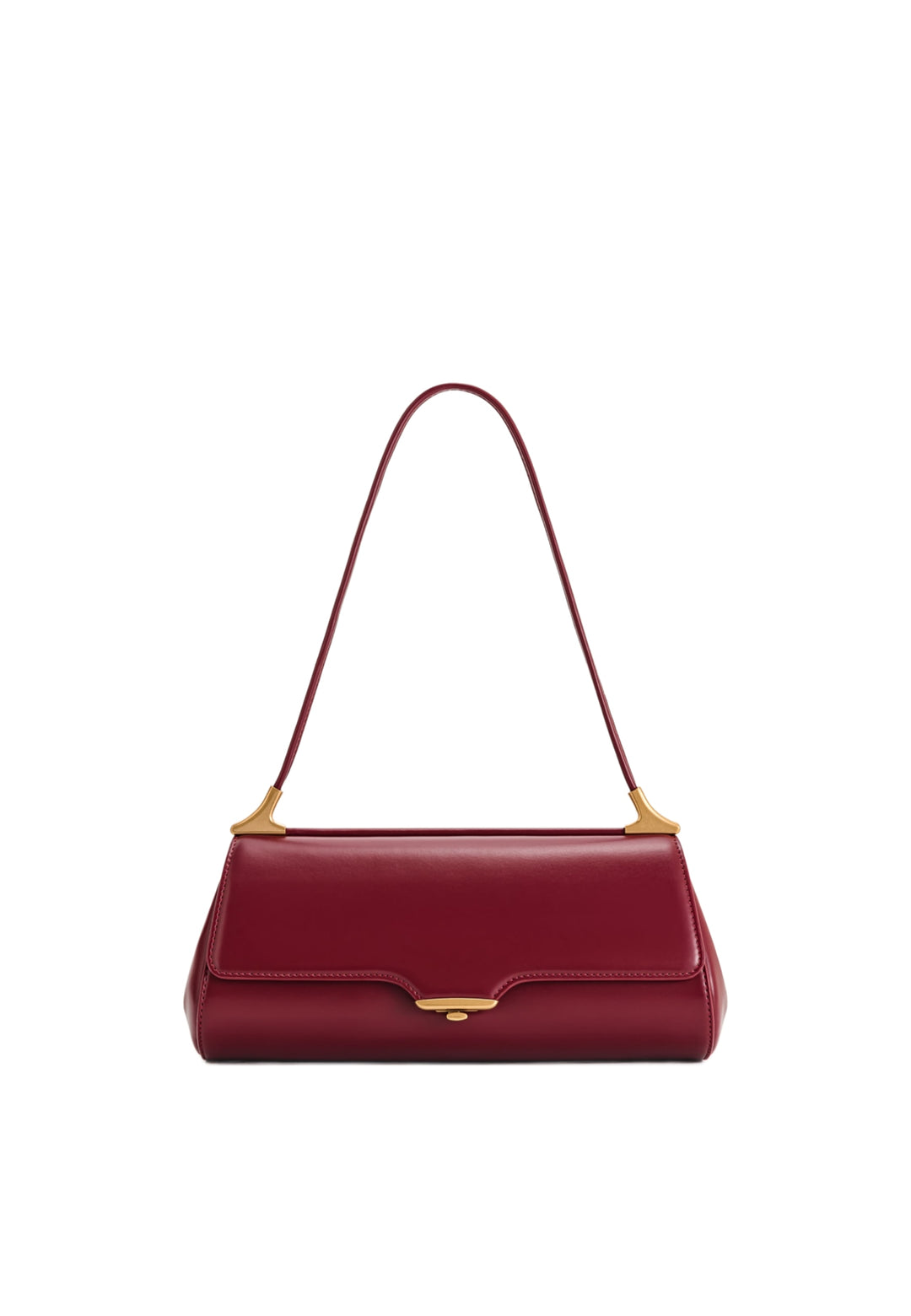 Sac bandoulière JW PEI Eloise burgundy en simili cuir lisse, vu de face