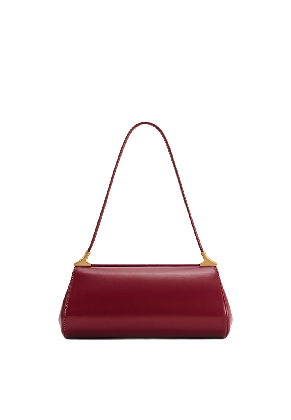 Sac bandoulière JW PEI Eloise Burgundy, porté épaule, fermeture magnétique, simili cuir lisse