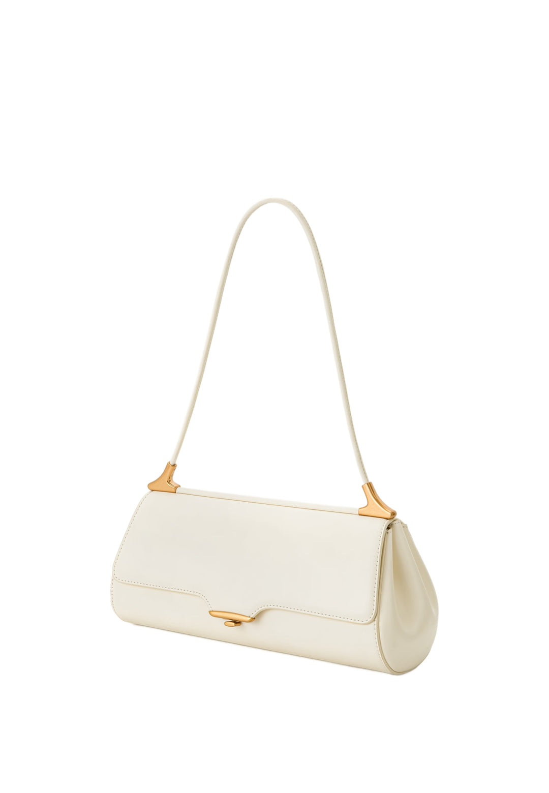 Sac bandoulière JW PEI Eloise blanc, porté à l'épaule, avec fermeture magnétique dorée.