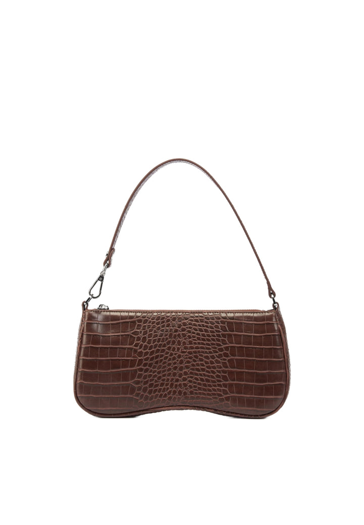 Sac bandoulière JW PEI Eva marron effet croco — vue de face