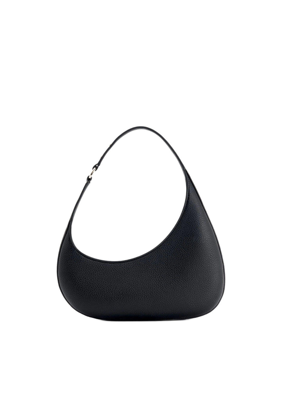 Sac bandoulière JW PEI Harlee noir, en simili cuir texturé, porté à l'épaule.