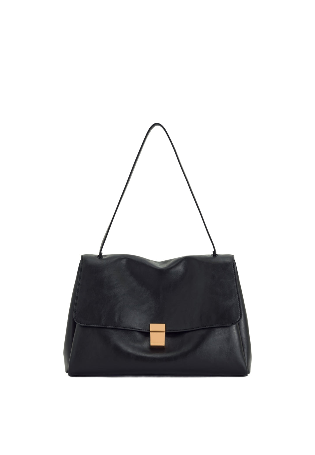 Sac bandoulière JW PEI Hilary noir en simili cuir avec fermoir doré — vue de face