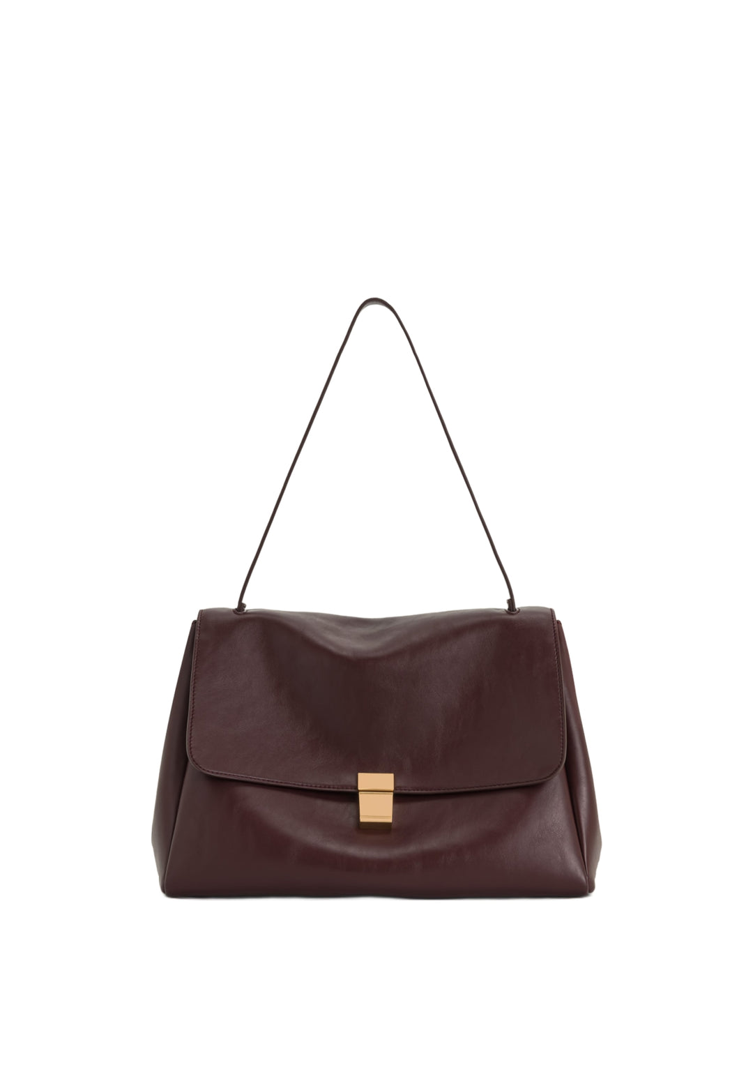 Sac bandoulière JW PEI Hilary Deep Burgundy, en simili cuir, avec une boucle dorée et une anse fine.