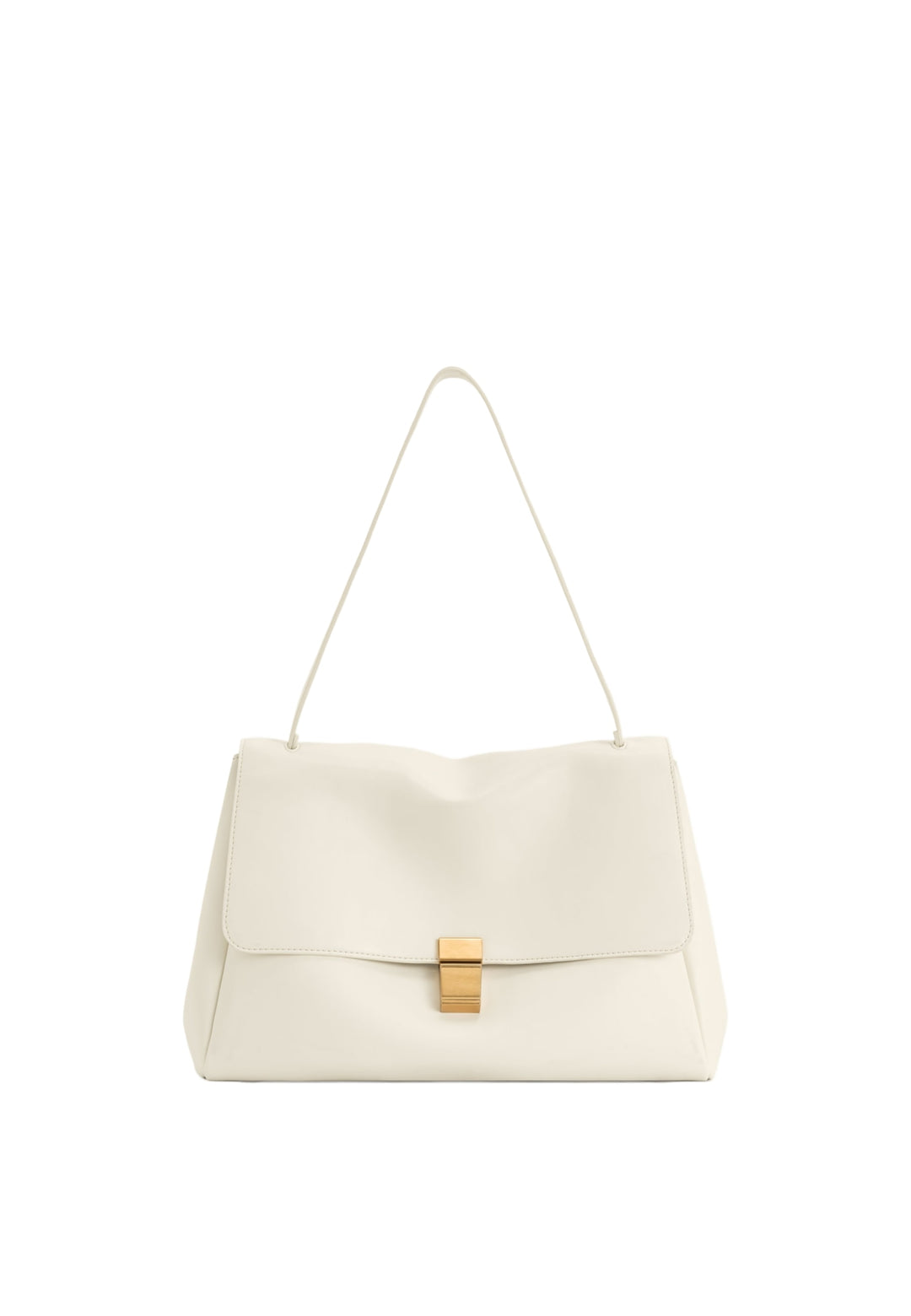 Sac bandoulière JW PEI Hilary blanc, porté épaule, avec fermoir doré et finition simili cuir lisse.