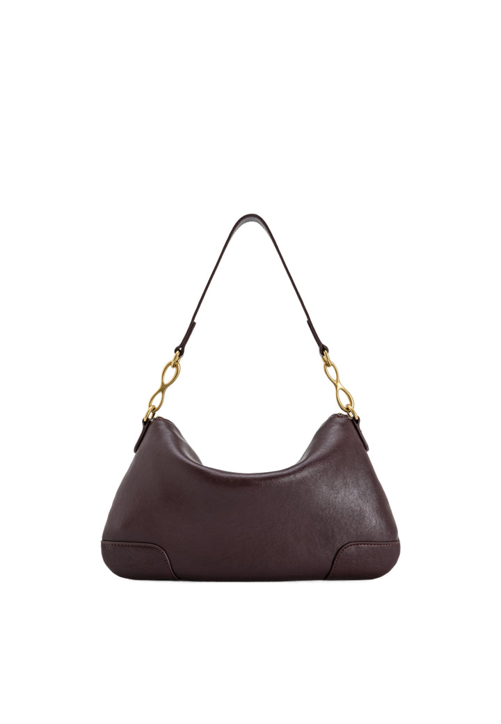 Sac bandoulière JW PEI Jayla Deep Red - Vue 3/4, simili cuir lisse, avec détails dorés