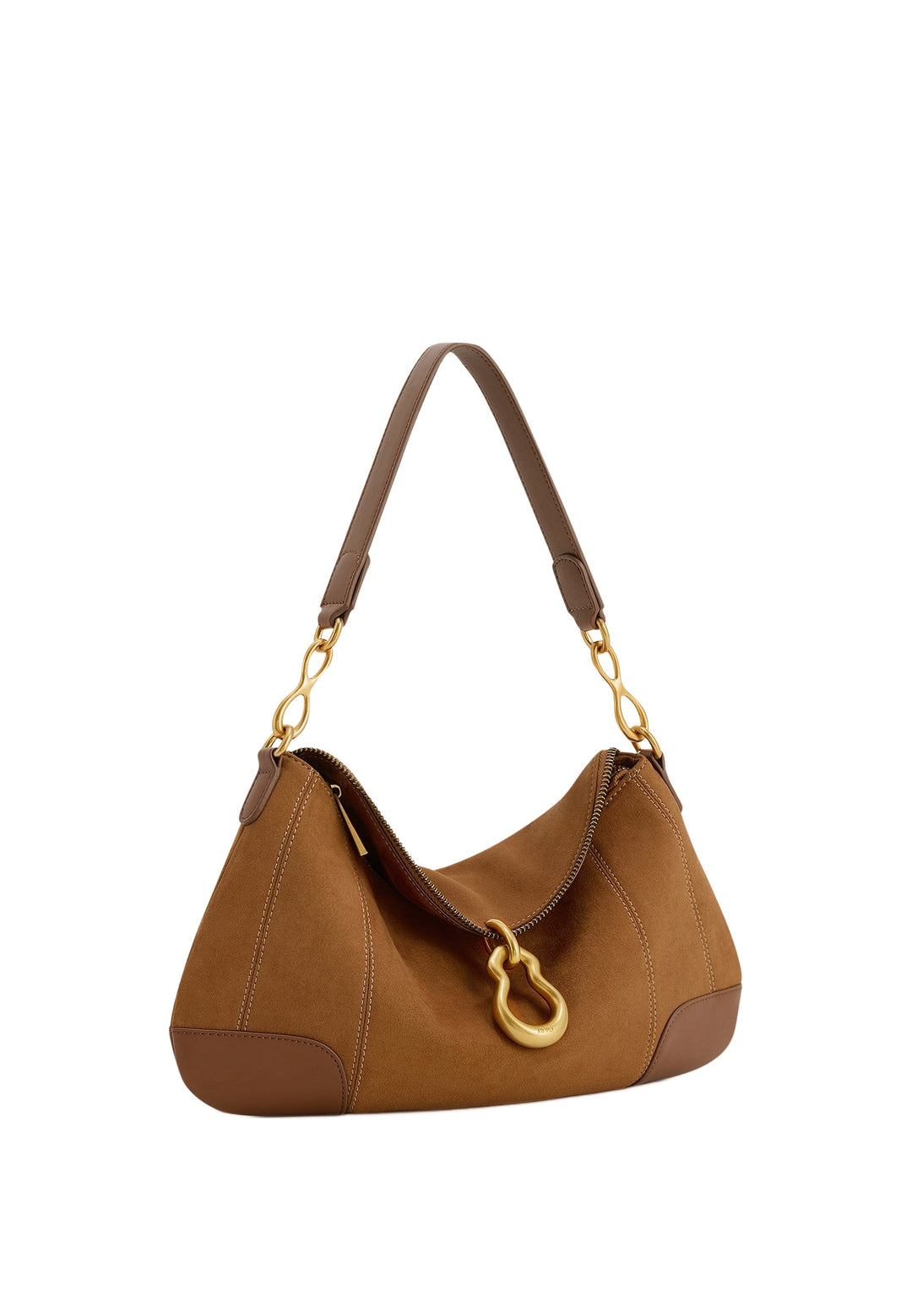 JW PEI Sac Bandoulière Jayla Faux Suede Brown — vue de côté