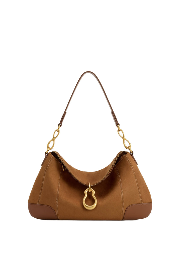 JW PEI Sac Bandoulière Jayla Faux Suede Brown — vue de face