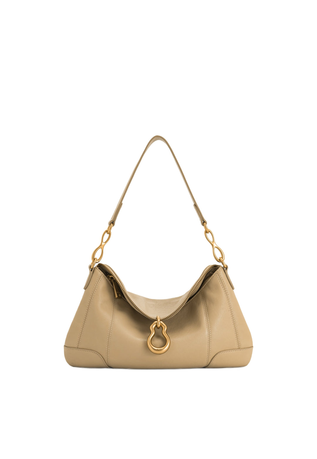 Sac bandoulière JW PEI Jayla kaki en simili cuir, porté à l'épaule, avec fermeture magnétique et détails dorés.