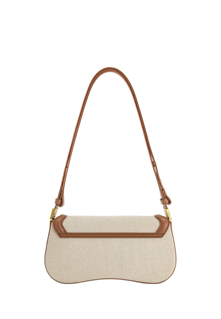 Sac bandoulière JW PEI Joy marron en toile avec garnitures en cuir — vue de dos