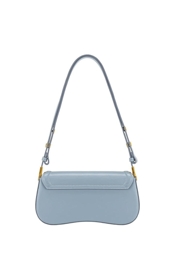 Sac bandoulière JW PEI Joy Steel Blue — vue de dos, simili cuir lisse, avec bandoulière réglable