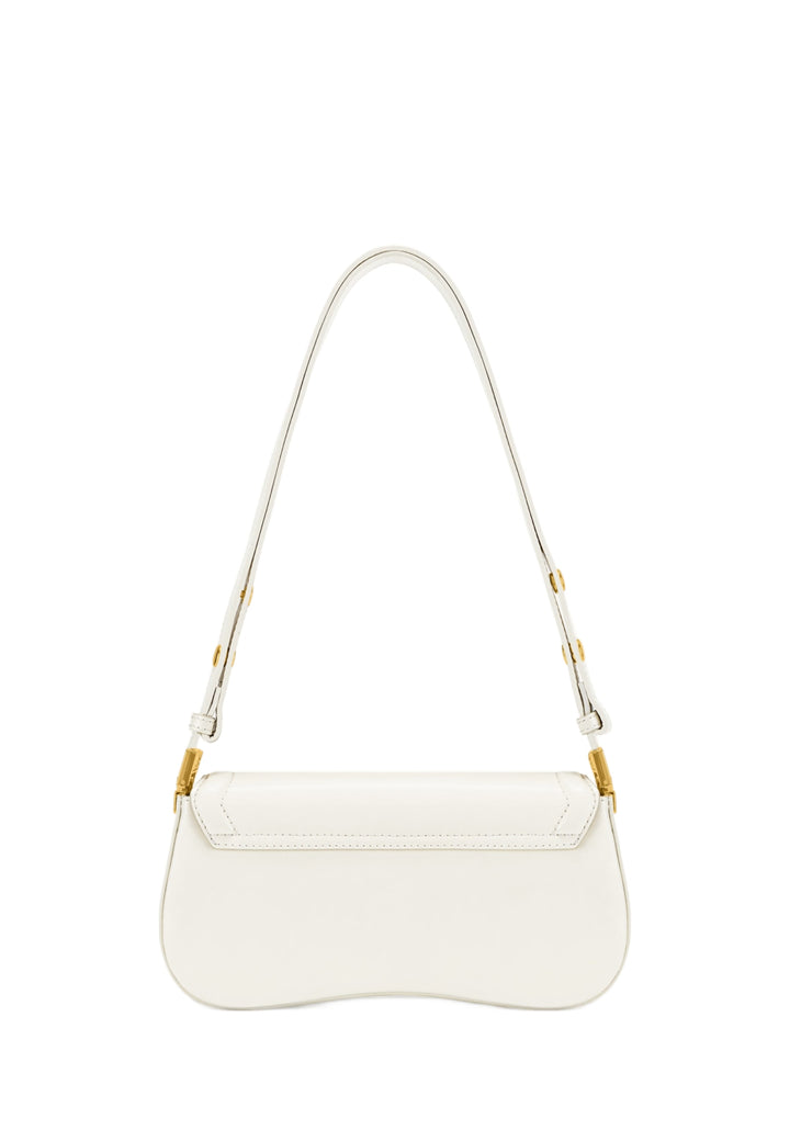 Sac bandoulière JW PEI Joy blanc — vue de dos, simili cuir lisse, avec anse réglable et détails dorés