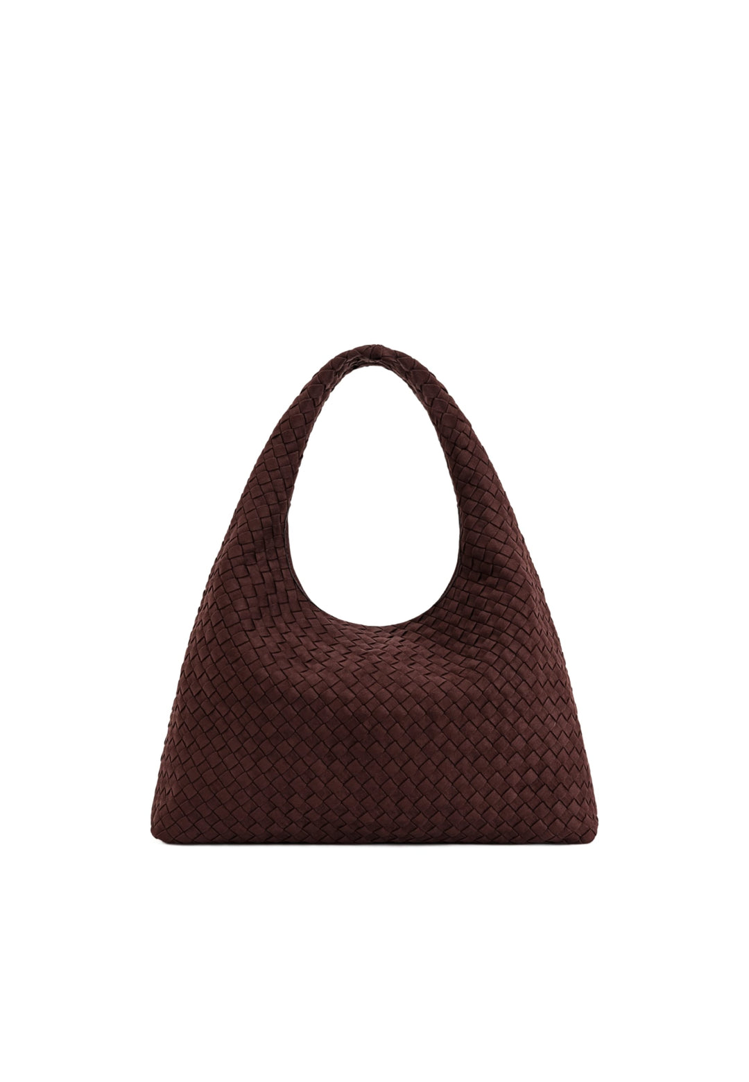 Sac bandoulière JW PEI Laura Dark Brown — vue de face, tissé