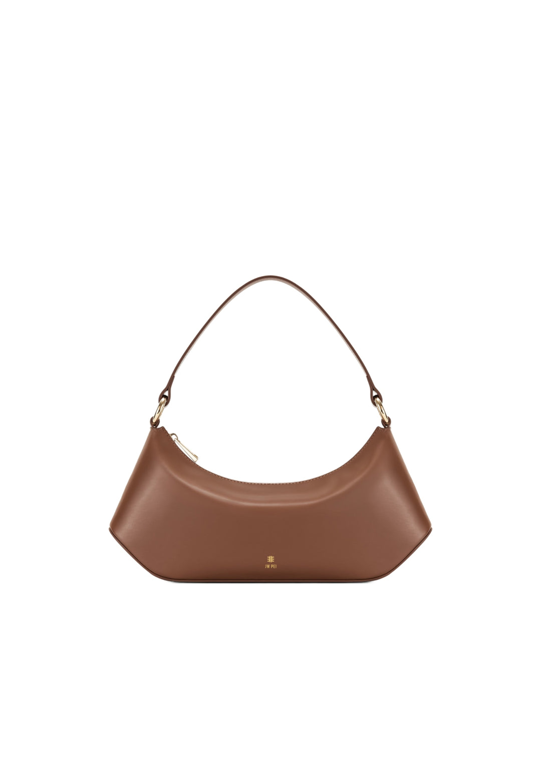 Sac bandoulière JW PEI Lily marron — vue de face, simili cuir lisse