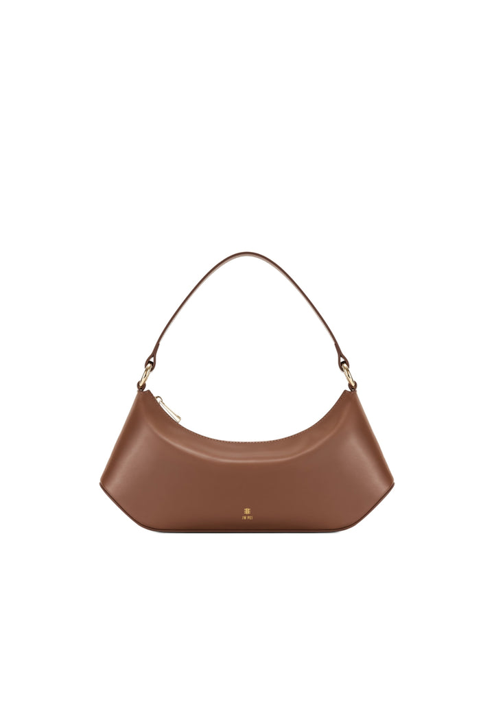 Sac bandoulière JW PEI Lily marron — vue de face, simili cuir lisse
