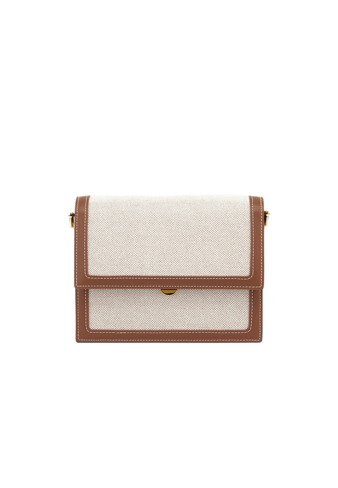 Sac bandoulière JW PEI Mini Flap Beige Canvas — vue de face