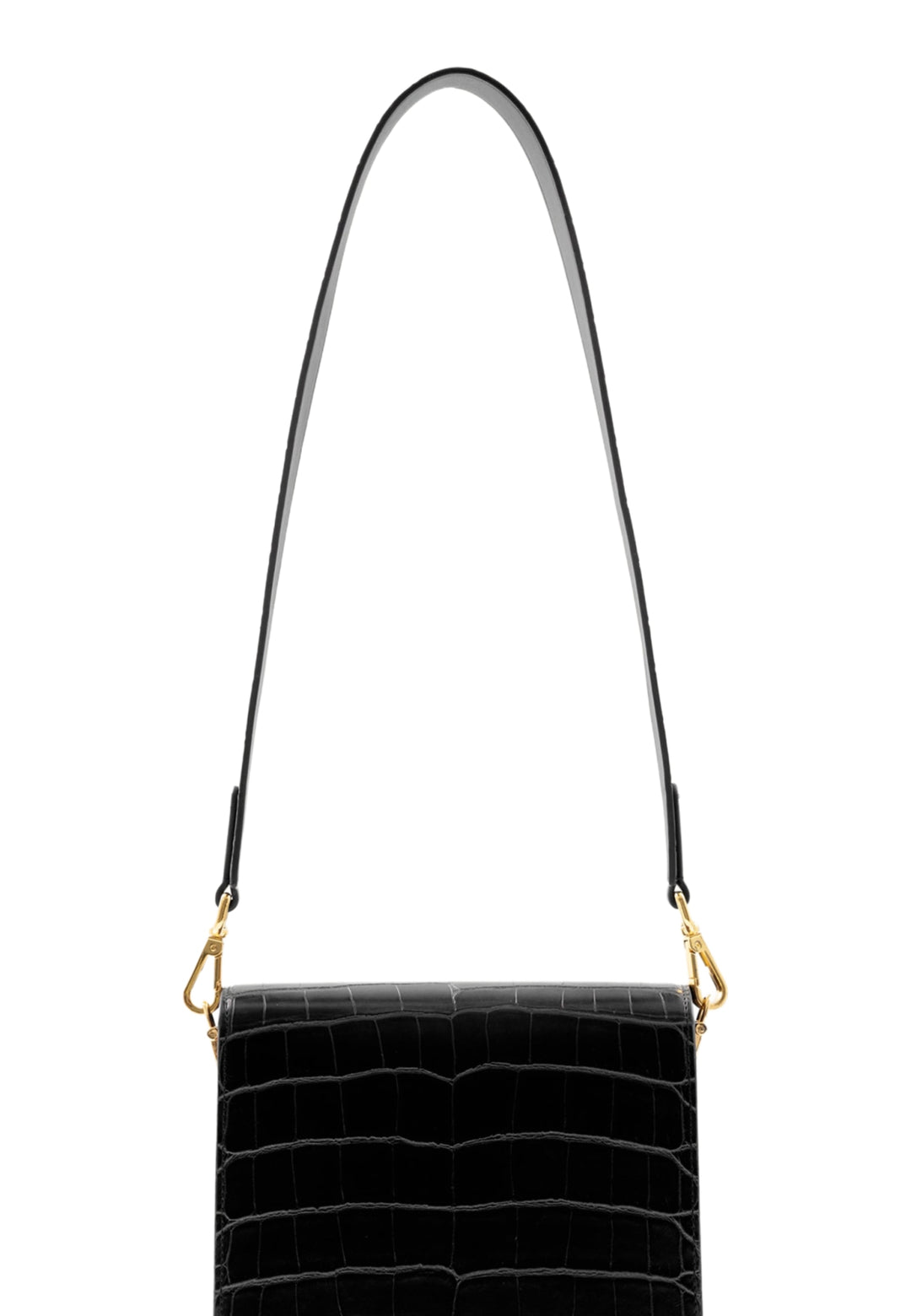 Sac bandoulière JW PEI Mini Flap noir effet croco — vue de face