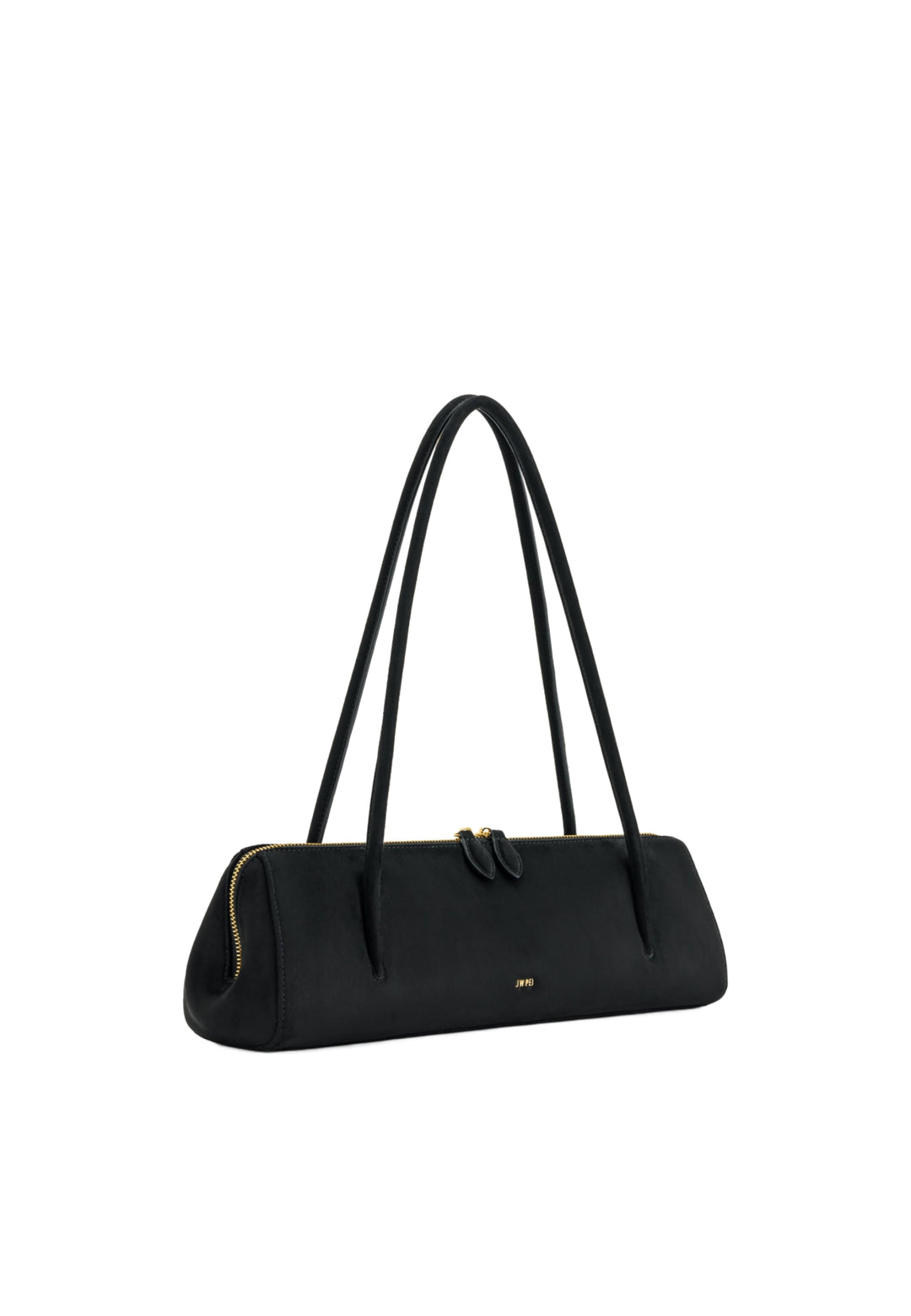 Sac bandoulière JW PEI Nova noir, porté à l'épaule, vue de 3/4